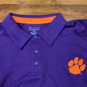 Clemson Champion purple GAMEDAY polo.